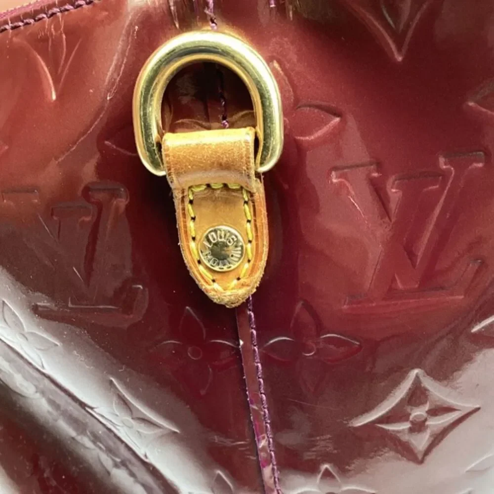 Louis Vuitton Bellevue GM Tote Bag in Burgundy Patent Leather